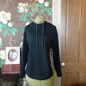 SERENE TANGERINE Mock Neck Hoodie Size Small